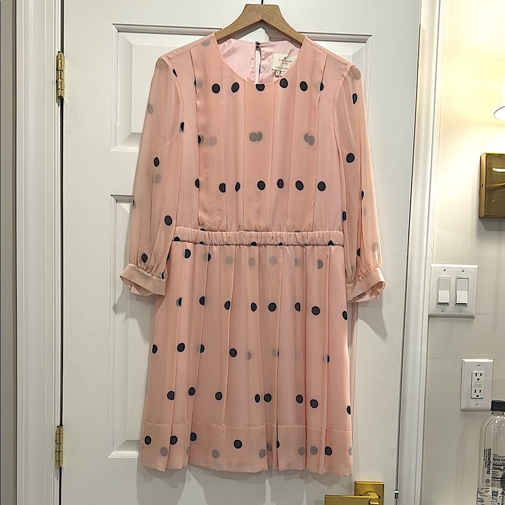 kate spade Pink Polka Dot Long Sleeve Dress